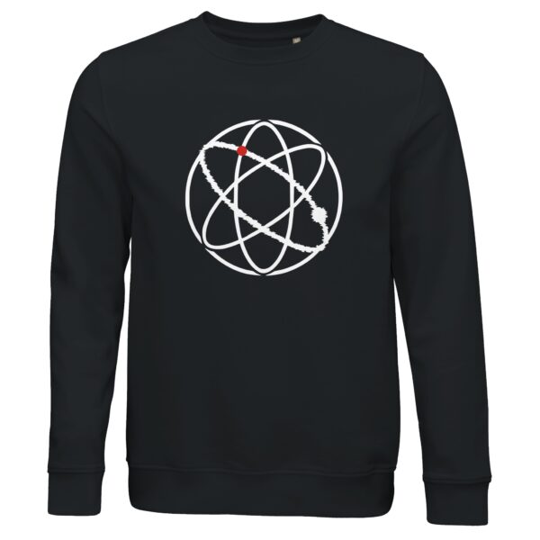 Ego and Awareness sweatshirt by Casual Clash in black with white ovals and a red circle