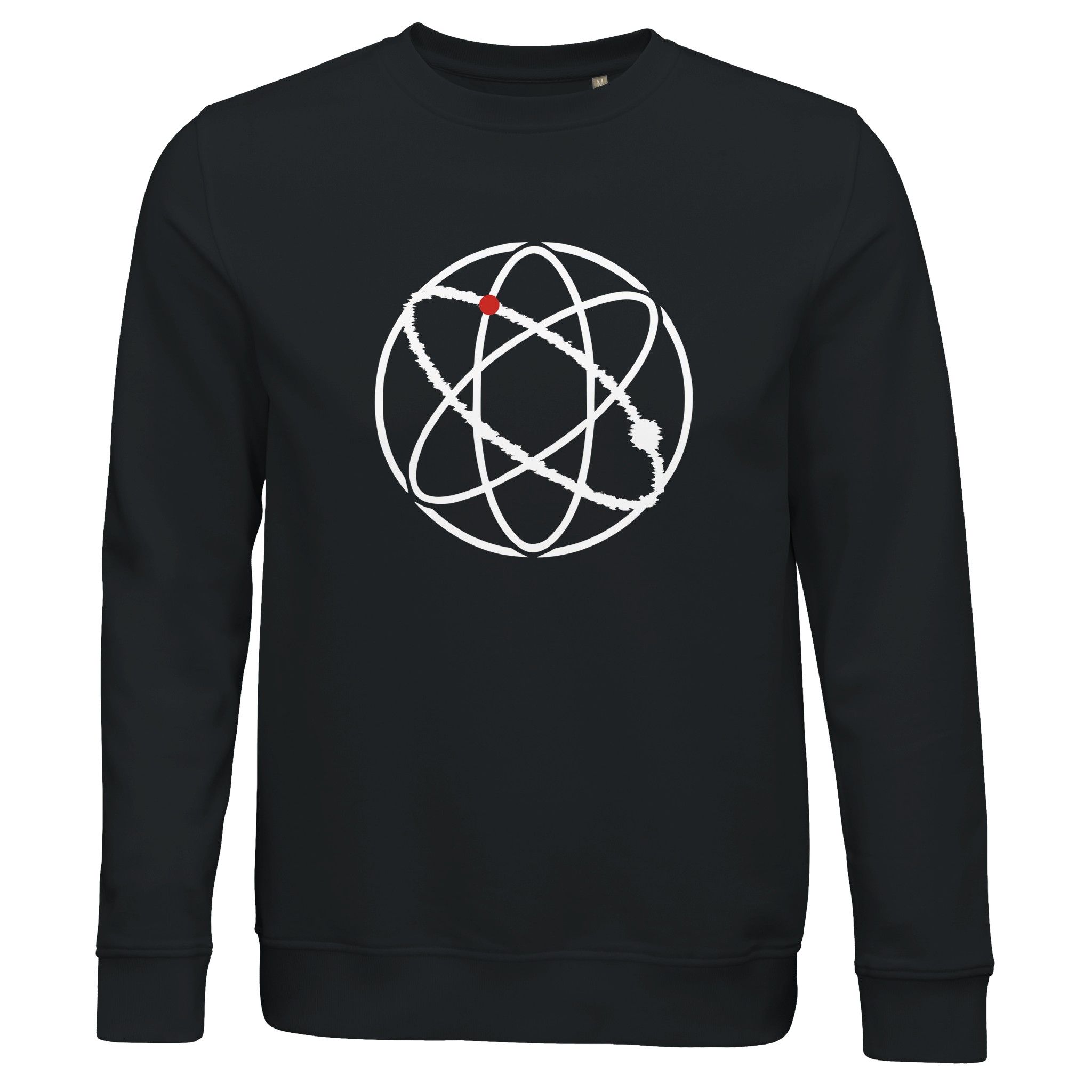 Ego and Awareness sweatshirt by Casual Clash in black with white ovals and a red circle