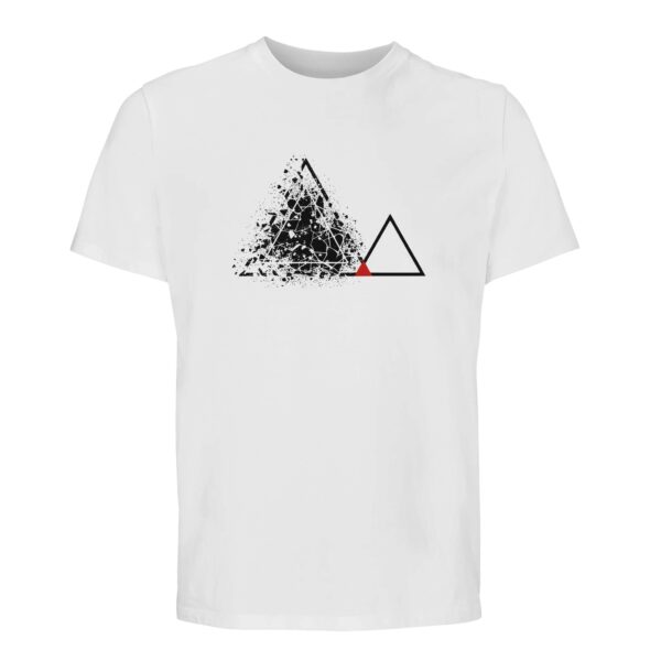 Fear and Courage essential T-shirt by Casual Clash in white with fractured and clean triangles