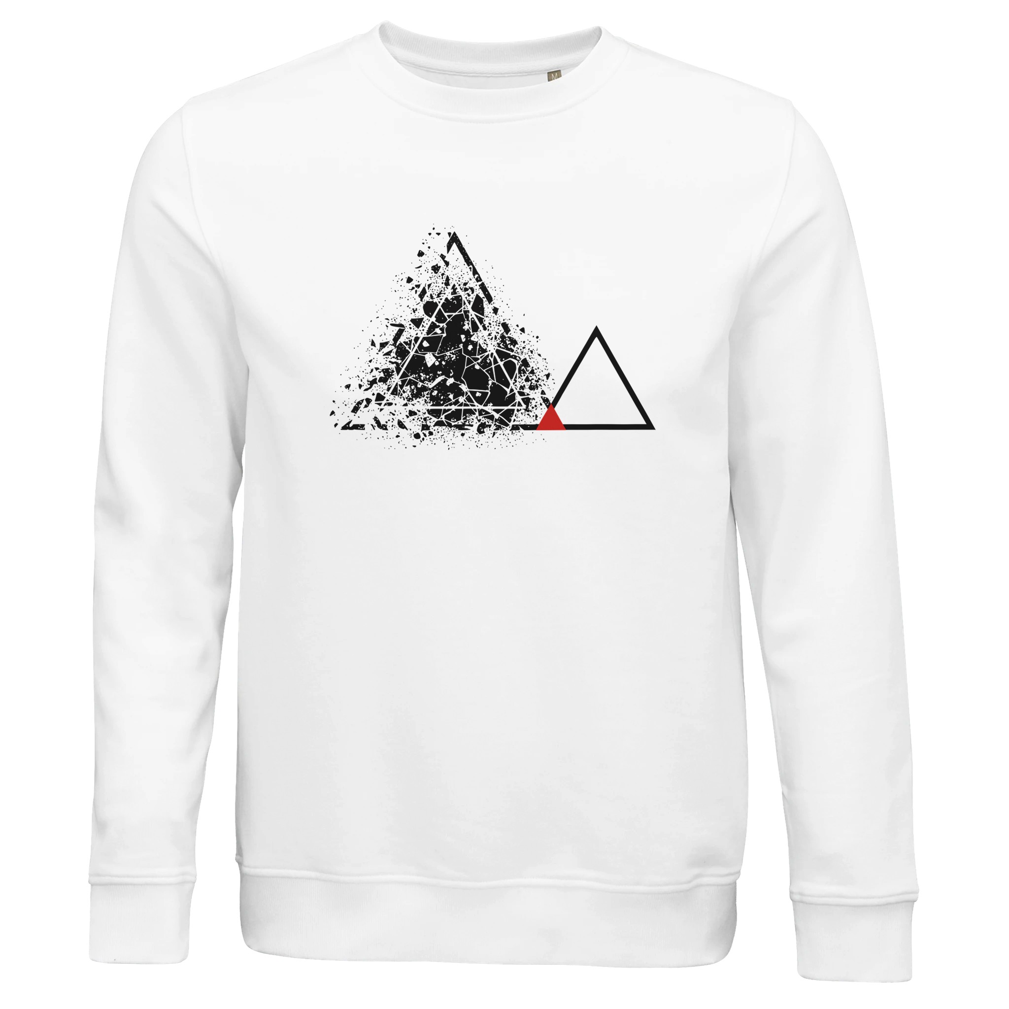 Fear and Courage sweatshirt by Casual Clash in white with fractured and clean triangles