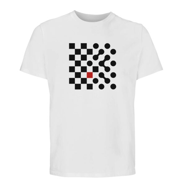 Logic and Emotion essential T-shirt by Casual Clash in white with grid of squares and circles
