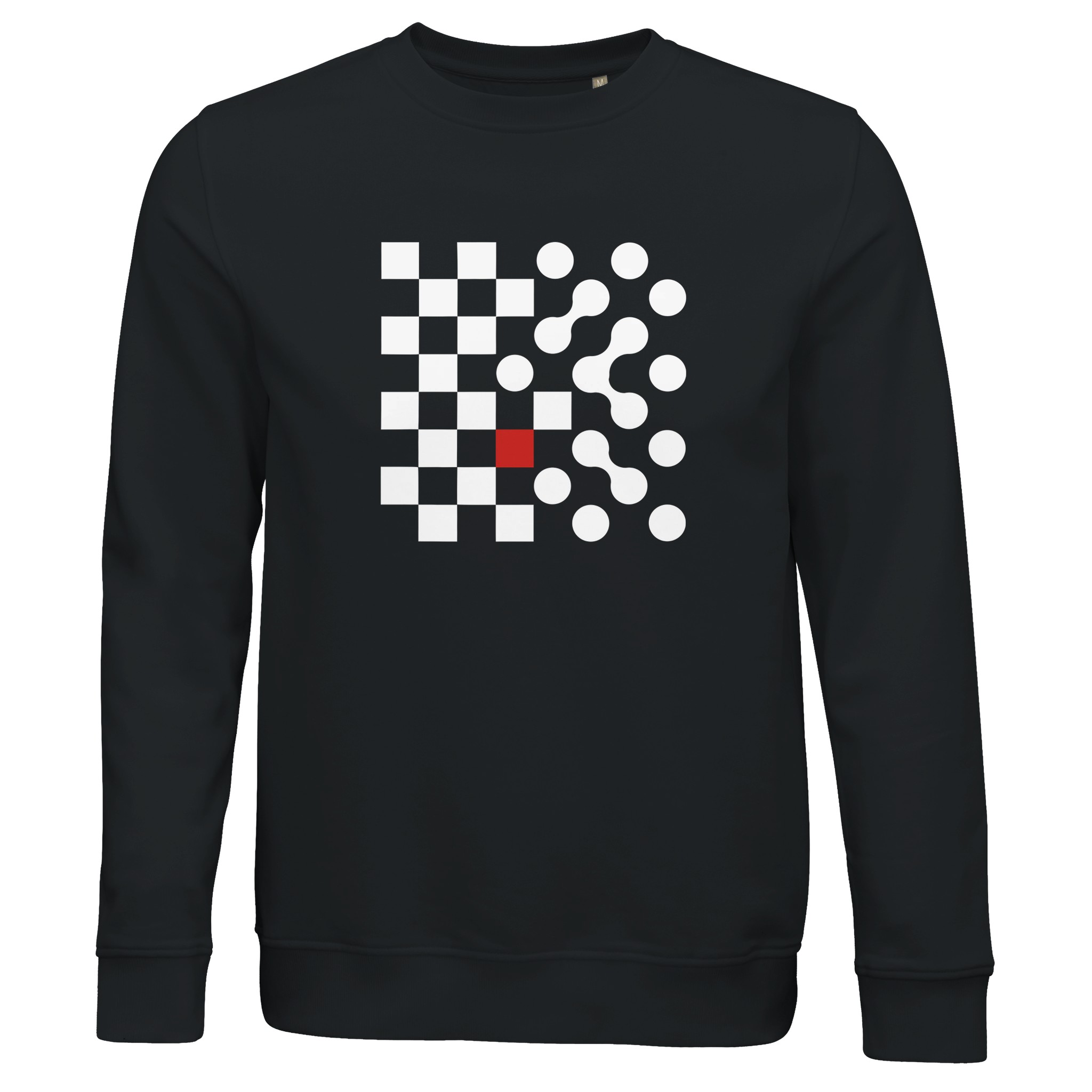 Logic and Emotion sweatshirt by Casual Clash in black with grid of squares and circles