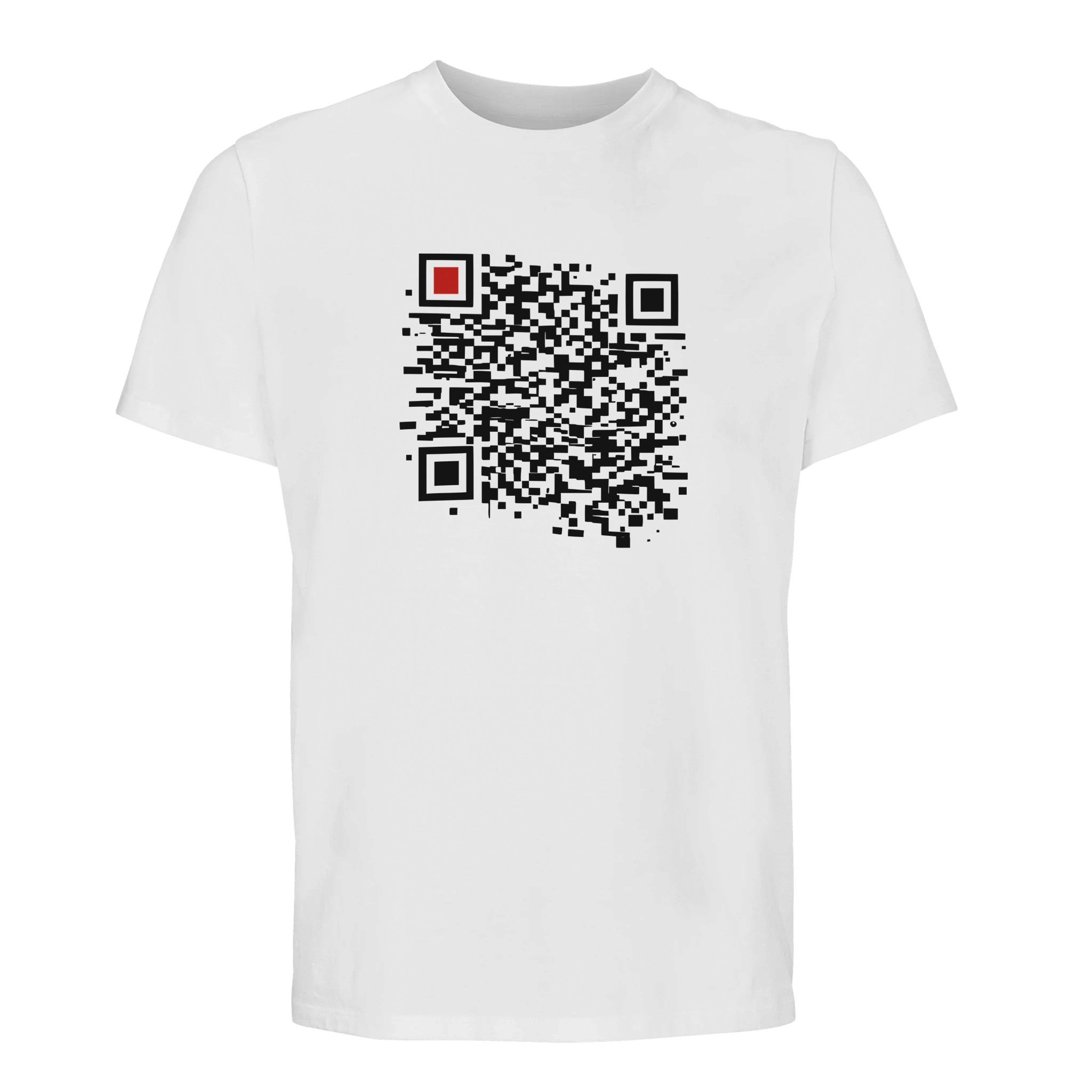 Order and Chaos essential T-shirt by Casual Clash in white with black segmented grid and red square