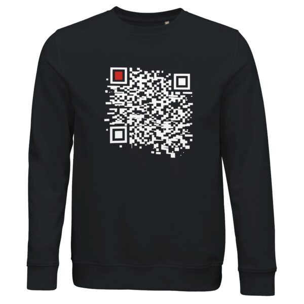 Order and Chaos sweatshirt by Casual Clash in black with white segmented grid and red square