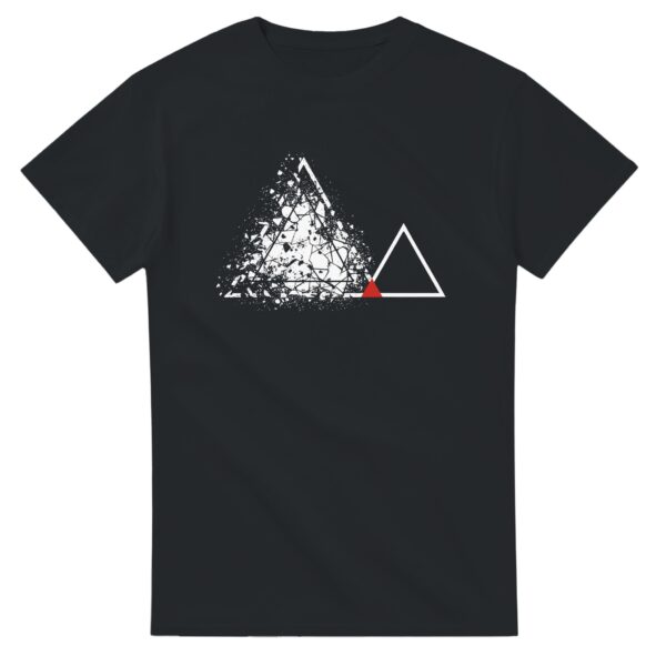 Fear and Courage essential T-shirt by Casual Clash in black featuring fractured and clean triangles