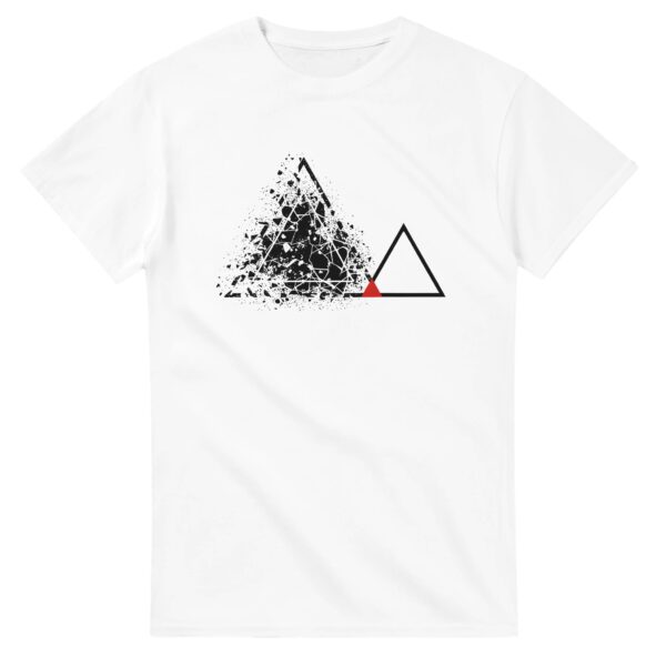 Fear and Courage essential T-shirt by Casual Clash in white featuring fractured and clean triangles