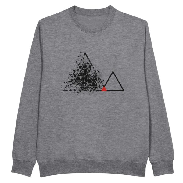Fear and Courage sweatshirt by Casual Clash in heather grey featuring fractured and clean triangles