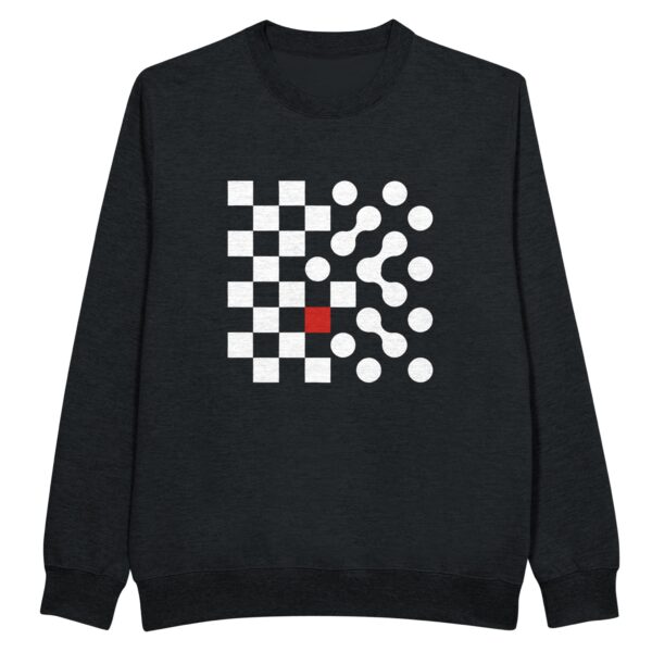 Logic and Emotion sweatshirt by Casual Clash in black featuring a grid of squares and circles