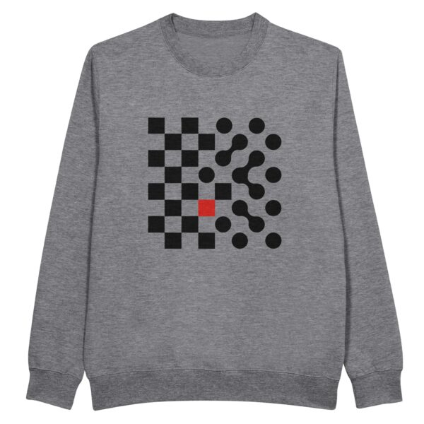 Logic and Emotion sweatshirt by Casual Clash in heather grey featuring a grid of squares and circles