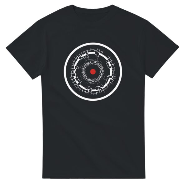 Old Self and New Self essential T-shirt by Casual Clash in black featuring fractured and clean rings and a red circle