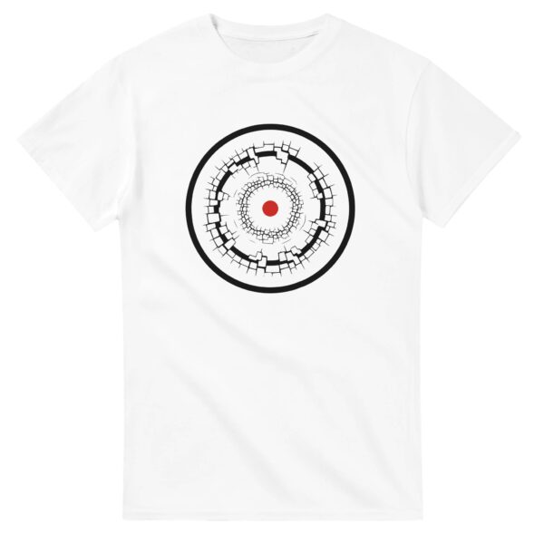 Old Self and New Self essential T-shirt by Casual Clash in white featuring fractured and clean rings and a red circle