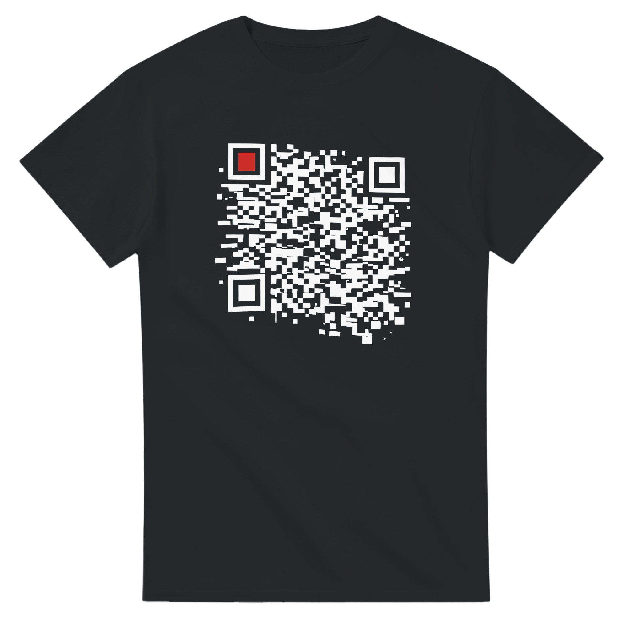 Order and Chaos essential T-shirt by Casual Clash in black featuring a segmented grid and a red square