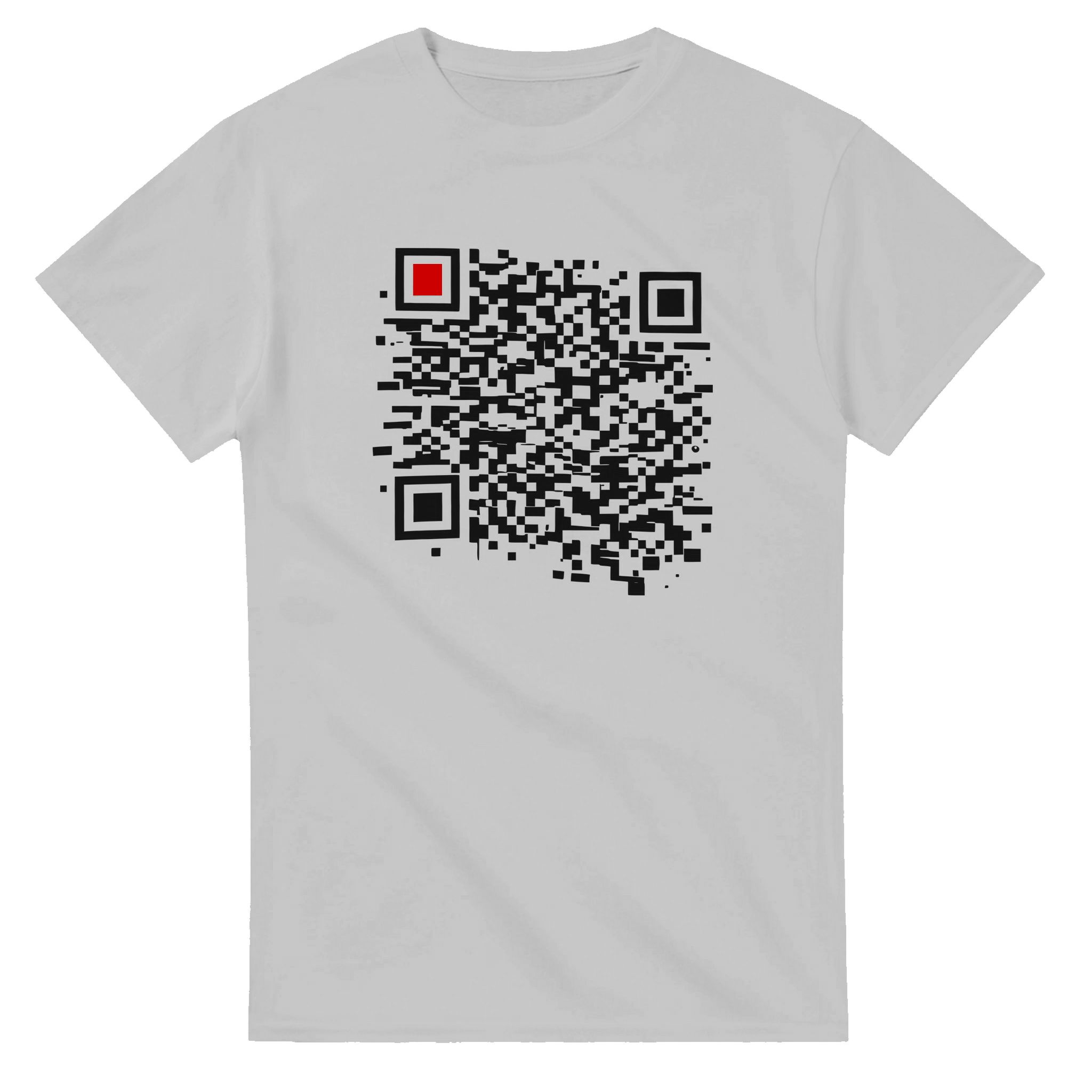 Order // Chaos – Essential T-shirt | Casual Clash Order and Chaos essential T-shirt by Casual Clash in silver featuring a segmented grid and a red square