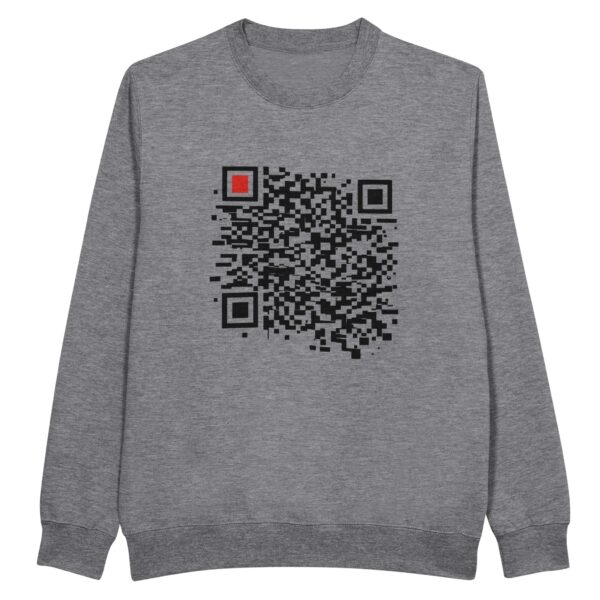 Order and Chaos sweatshirt by Casual Clash in heather grey featuring a segmented grid and a red square