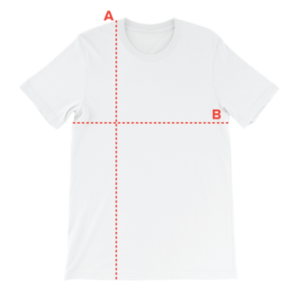 White T-shirt with measurement lines