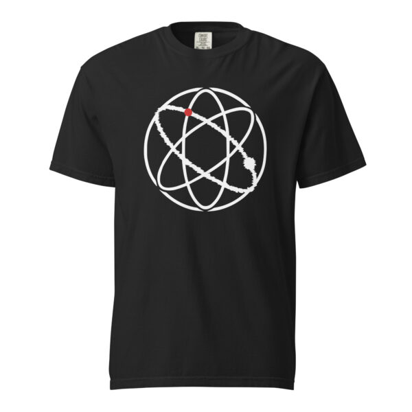 Ego and Awareness heavyweight T-shirt by Casual Clash in black featuring three ovals and a red circle