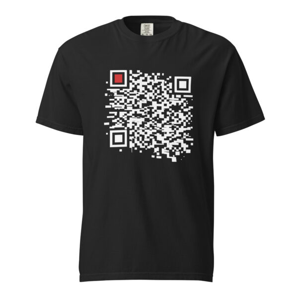 Order and Chaos heavyweight T-shirt by Casual Clash in black featuring a segmented grid and a red square