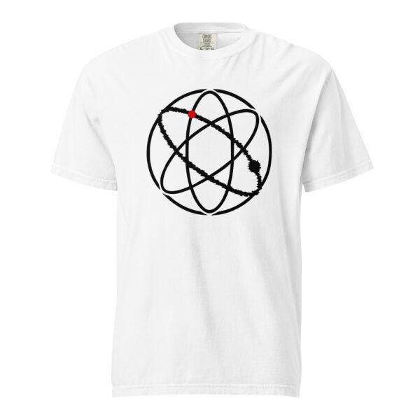Ego and Awareness heavyweight T-shirt by Casual Clash in white featuring three ovals and a red circle
