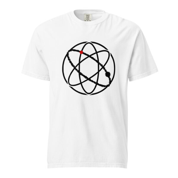 Ego and Awareness heavyweight T-shirt by Casual Clash in white featuring three ovals and a red circle