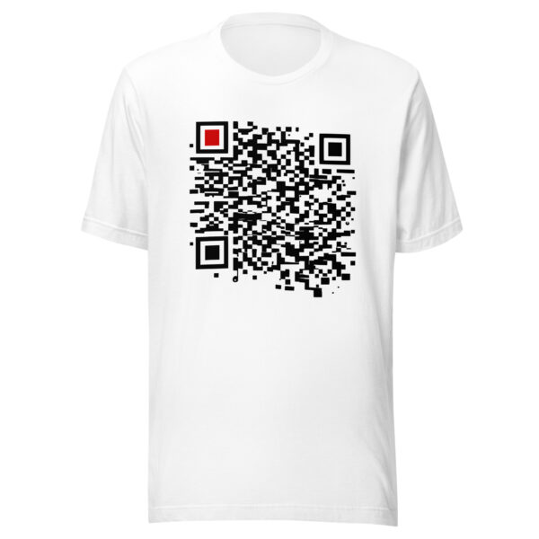 Order and Chaos lightweight T-shirt by Casual Clash in white featuring a segmented grid and a red square