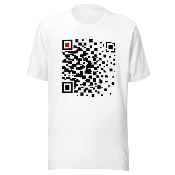 Order and Chaos lightweight T-shirt by Casual Clash in white featuring a segmented grid and a red square